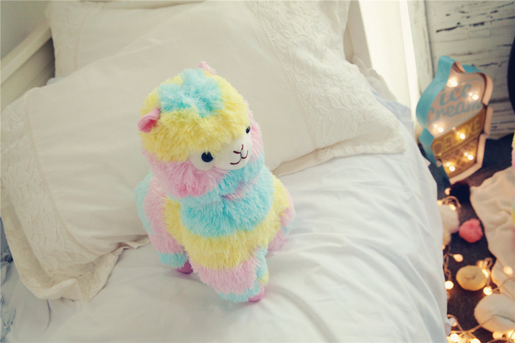 20cm Kawaii Rainbow Alpaca Plush Toys Soft Stuffed Sheep Peluches Cute Animal Dolls Kids Toys for Childrens Gift Room Decor