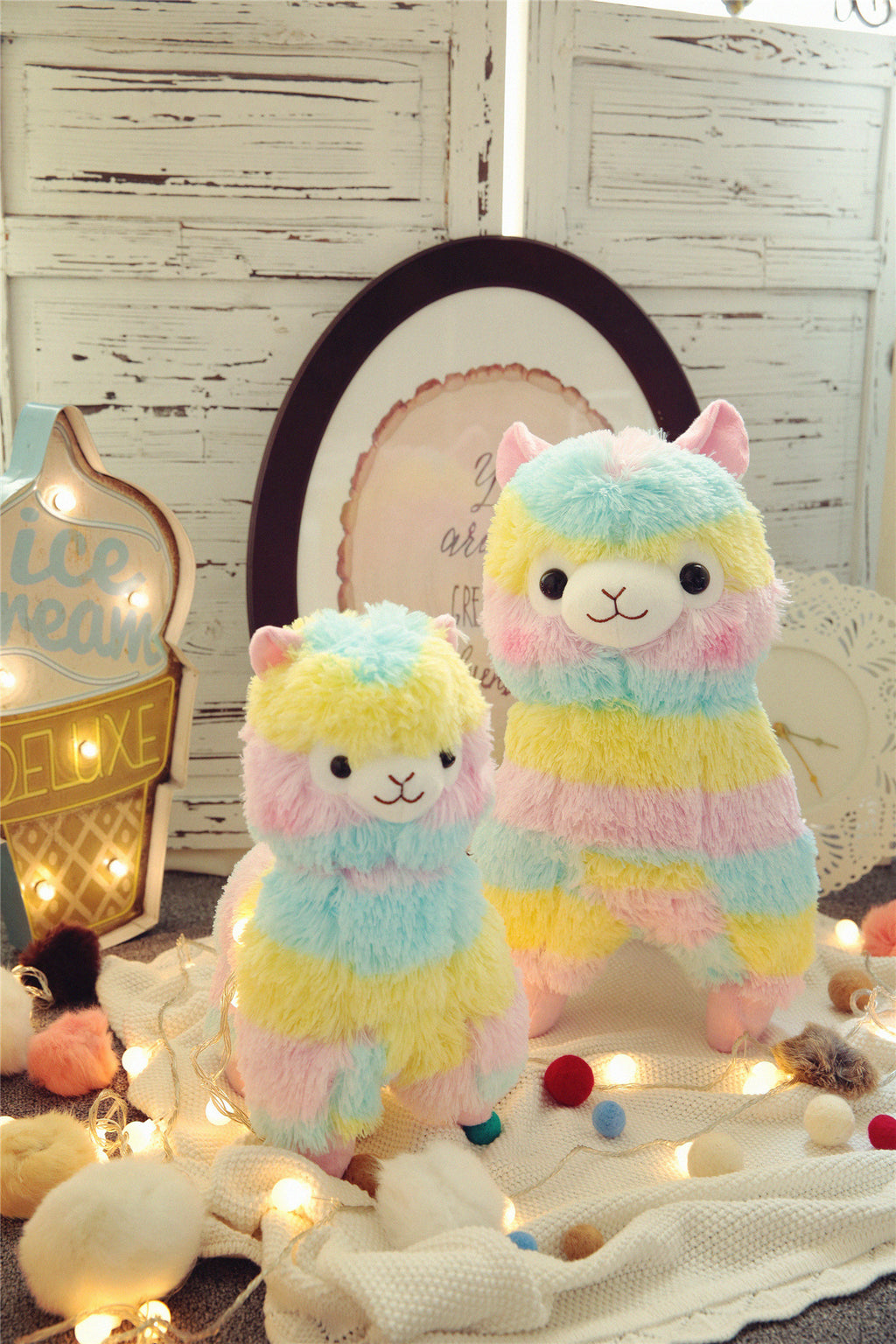 20cm Kawaii Rainbow Alpaca Plush Toys Soft Stuffed Sheep Peluches Cute Animal Dolls Kids Toys for Childrens Gift Room Decor