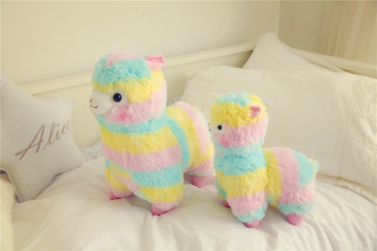 20cm Kawaii Rainbow Alpaca Plush Toys Soft Stuffed Sheep Peluches Cute Animal Dolls Kids Toys for Childrens Gift Room Decor