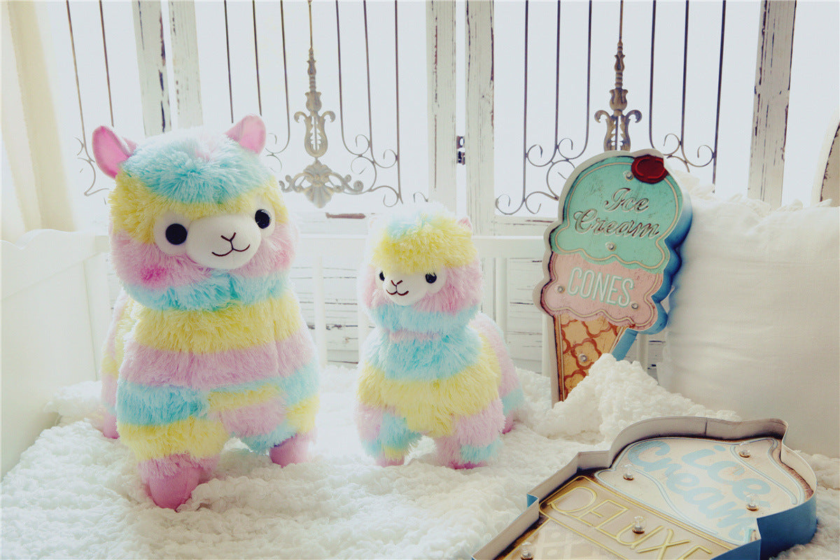 20cm Kawaii Rainbow Alpaca Plush Toys Soft Stuffed Sheep Peluches Cute Animal Dolls Kids Toys for Childrens Gift Room Decor