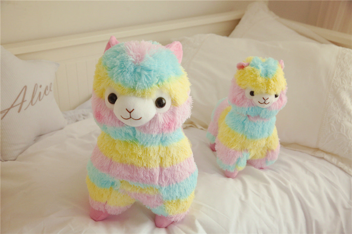 20cm Kawaii Rainbow Alpaca Plush Toys Soft Stuffed Sheep Peluches Cute Animal Dolls Kids Toys for Childrens Gift Room Decor