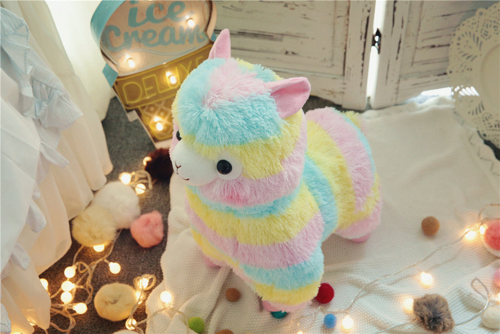 20cm Kawaii Rainbow Alpaca Plush Toys Soft Stuffed Sheep Peluches Cute Animal Dolls Kids Toys for Childrens Gift Room Decor