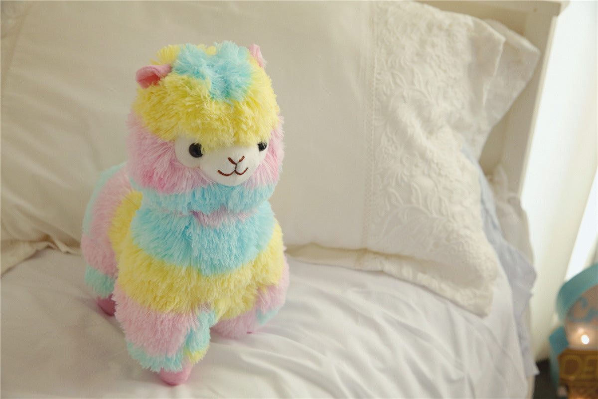 20cm Kawaii Rainbow Alpaca Plush Toys Soft Stuffed Sheep Peluches Cute Animal Dolls Kids Toys for Childrens Gift Room Decor