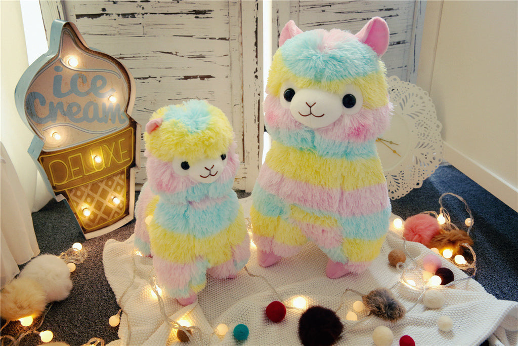 20cm Kawaii Rainbow Alpaca Plush Toys Soft Stuffed Sheep Peluches Cute Animal Dolls Kids Toys for Childrens Gift Room Decor