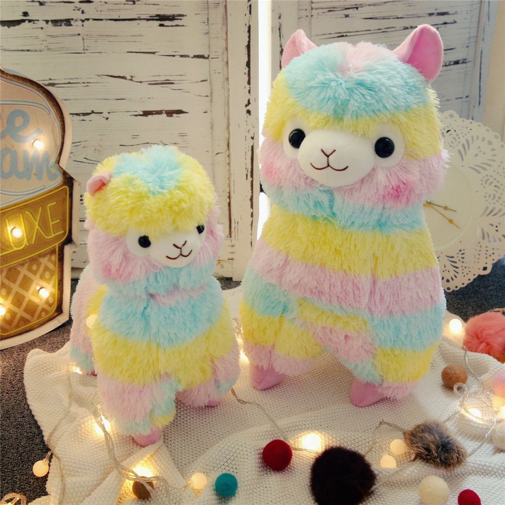20cm Kawaii Rainbow Alpaca Plush Toys Soft Stuffed Sheep Peluches Cute Animal Dolls Kids Toys for Childrens Gift Room Decor