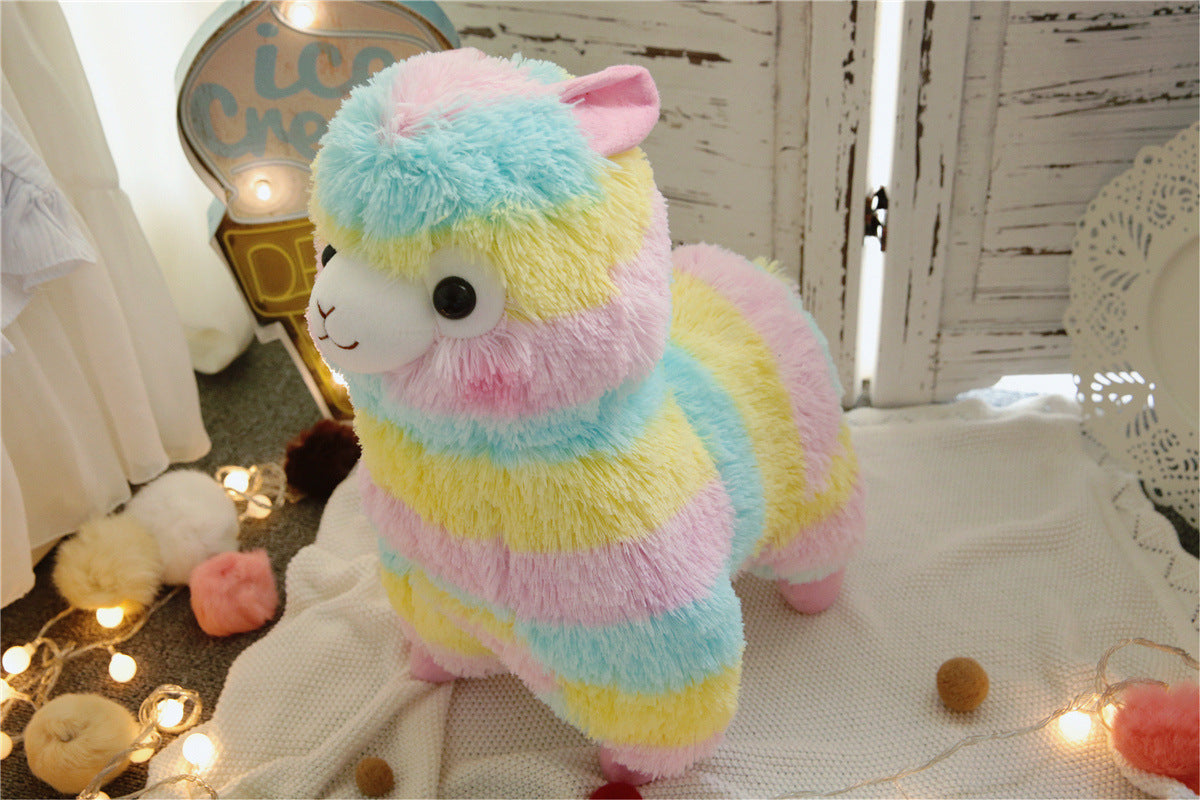 20cm Kawaii Rainbow Alpaca Plush Toys Soft Stuffed Sheep Peluches Cute Animal Dolls Kids Toys for Childrens Gift Room Decor