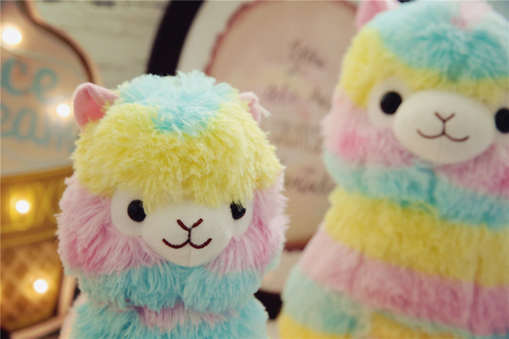 20cm Kawaii Rainbow Alpaca Plush Toys Soft Stuffed Sheep Peluches Cute Animal Dolls Kids Toys for Childrens Gift Room Decor