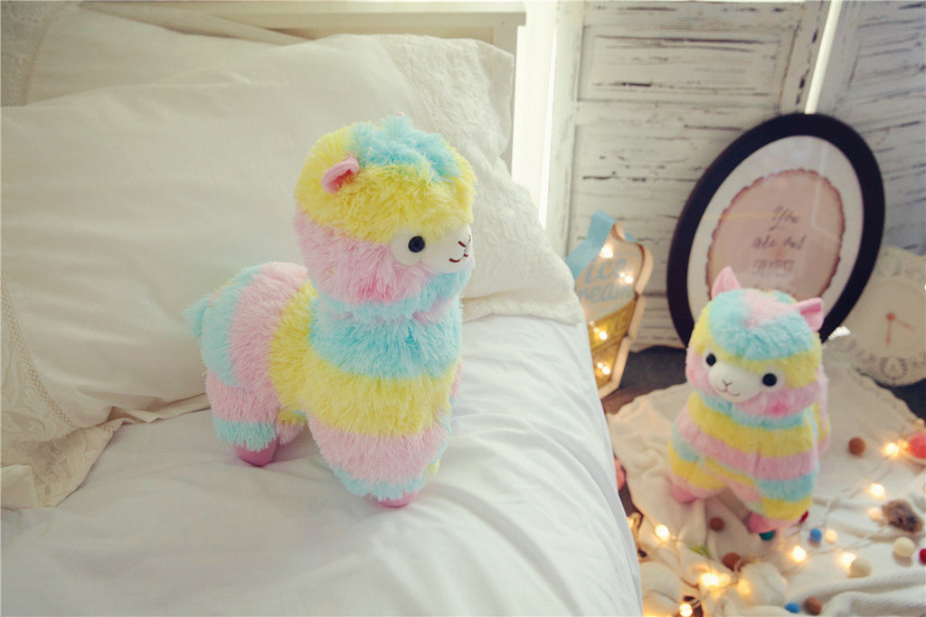 20cm Kawaii Rainbow Alpaca Plush Toys Soft Stuffed Sheep Peluches Cute Animal Dolls Kids Toys for Childrens Gift Room Decor