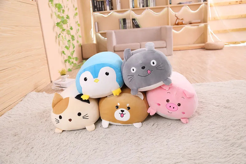 Hot Soft Animal Cartoon Pillow Cushion Cute Fat Dog Cat Penguin Pig Plush Toy Stuffed Lovely kids Birthday Gift