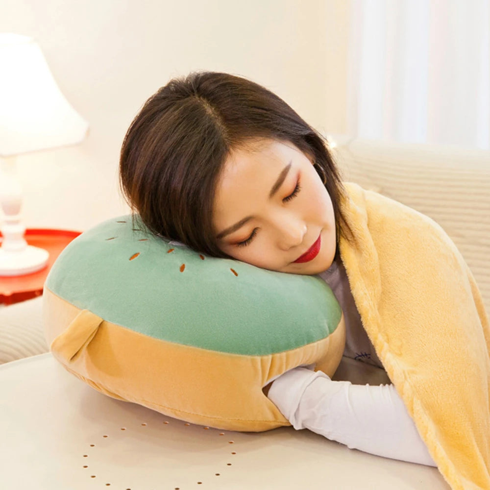 Cartoon Animal Pillow Blanket 3 In1 Stuffed Hand Warmer Bag Cute Cushion Blanket Home Car Travel pillow for children Girl Gift