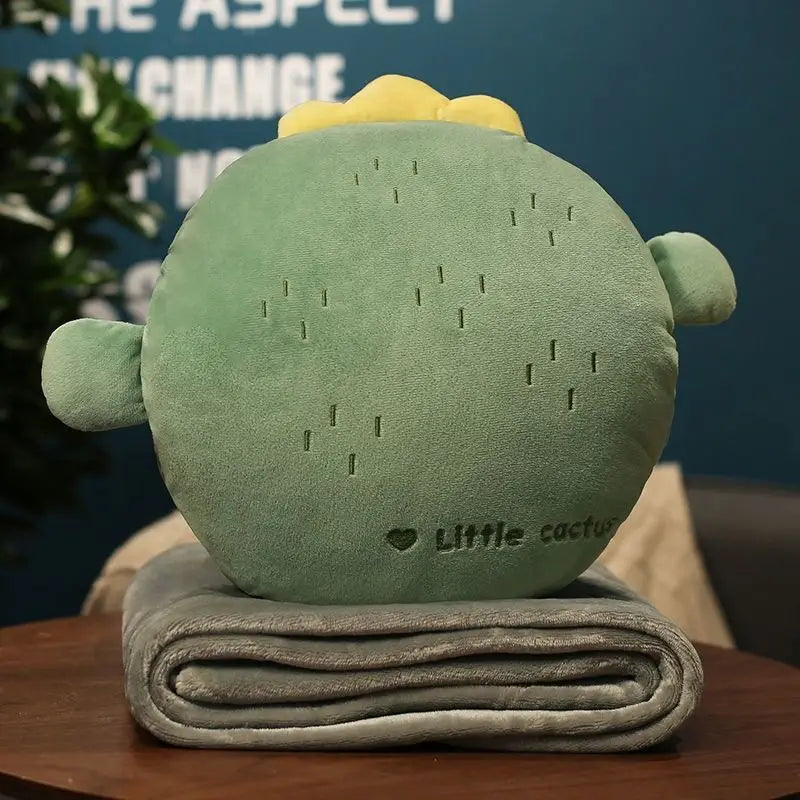 Cartoon Animal Pillow Blanket 3 In1 Stuffed Hand Warmer Bag Cute Cushion Blanket Home Car Travel pillow for children Girl Gift