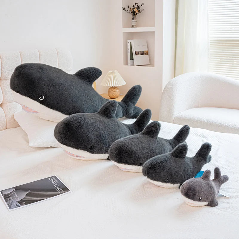 25-105cm Giant Shark Plush Toys Soft Stuffed Baleen Whales Kawaii Ocean Animals Doll Plushies Pillow for Kids Girls Gifts Decor