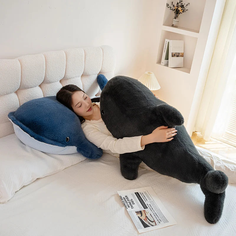 25-105cm Giant Shark Plush Toys Soft Stuffed Baleen Whales Kawaii Ocean Animals Doll Plushies Pillow for Kids Girls Gifts Decor