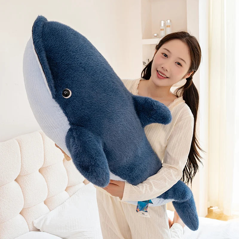 25-105cm Giant Shark Plush Toys Soft Stuffed Baleen Whales Kawaii Ocean Animals Doll Plushies Pillow for Kids Girls Gifts Decor