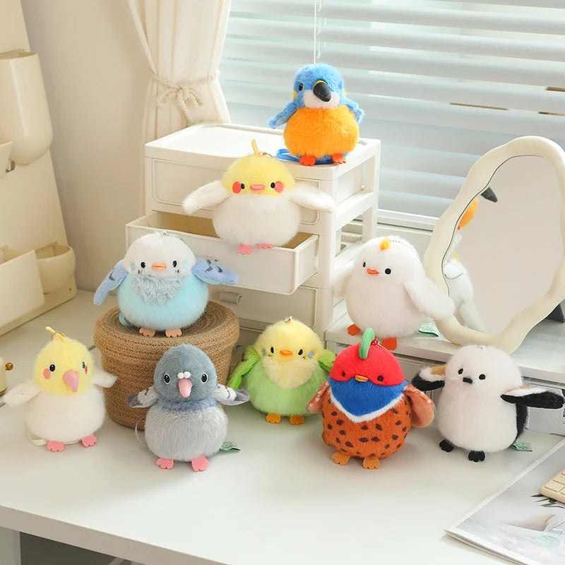 9 Styles Delicate Cute Mini Standing Shoulder Pet Bird Plush Toys Fluffy Pretty Parrot Pigeon Toys Funny Toy/Pendant For Kids