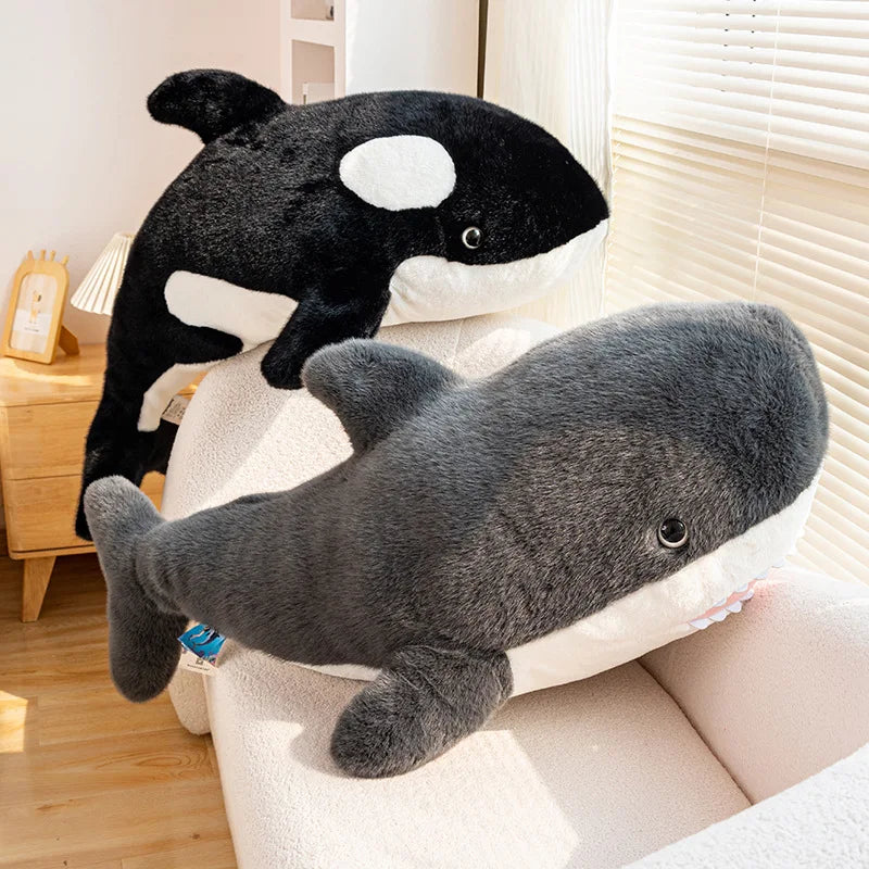 25-105cm Giant Shark Plush Toys Soft Stuffed Baleen Whales Kawaii Ocean Animals Doll Plushies Pillow for Kids Girls Gifts Decor