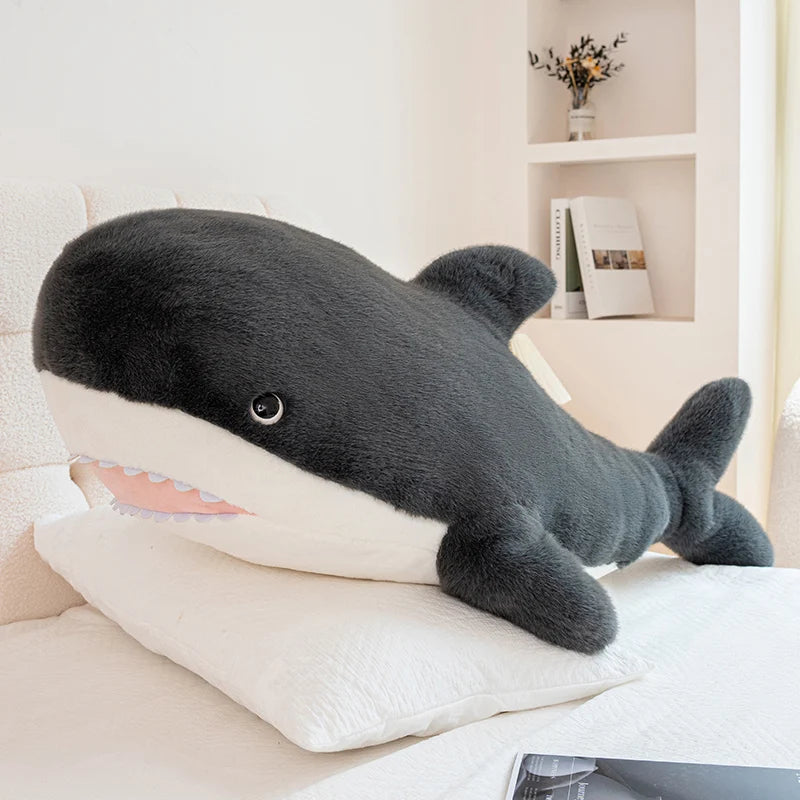 25-105cm Giant Shark Plush Toys Soft Stuffed Baleen Whales Kawaii Ocean Animals Doll Plushies Pillow for Kids Girls Gifts Decor
