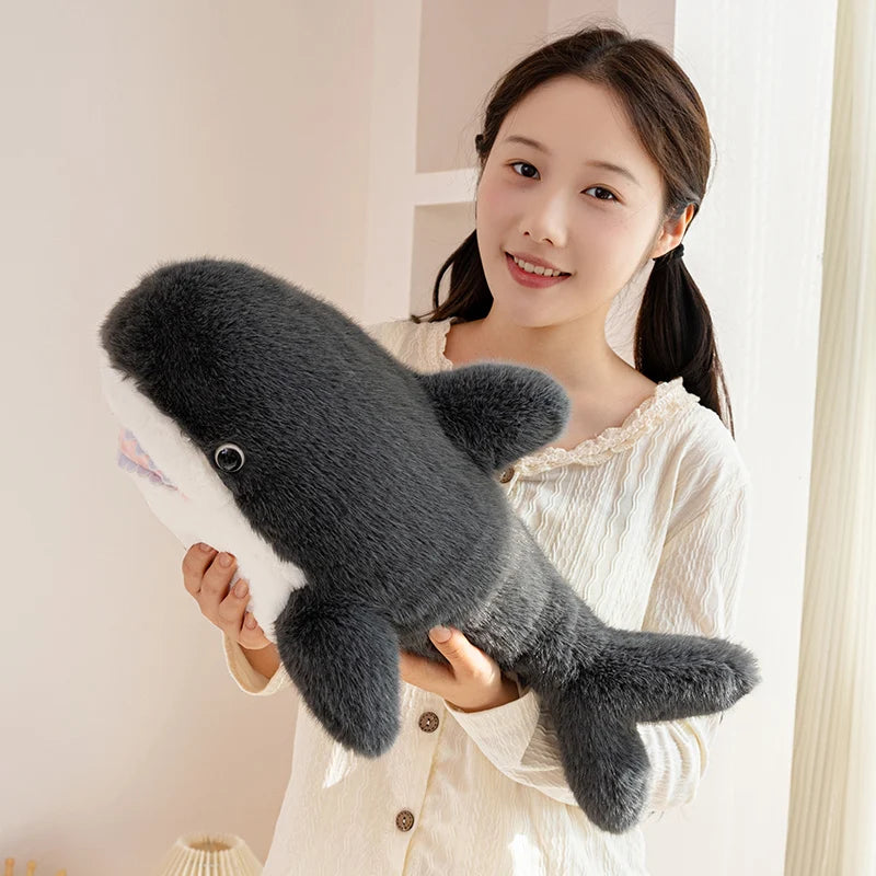 25-105cm Giant Shark Plush Toys Soft Stuffed Baleen Whales Kawaii Ocean Animals Doll Plushies Pillow for Kids Girls Gifts Decor
