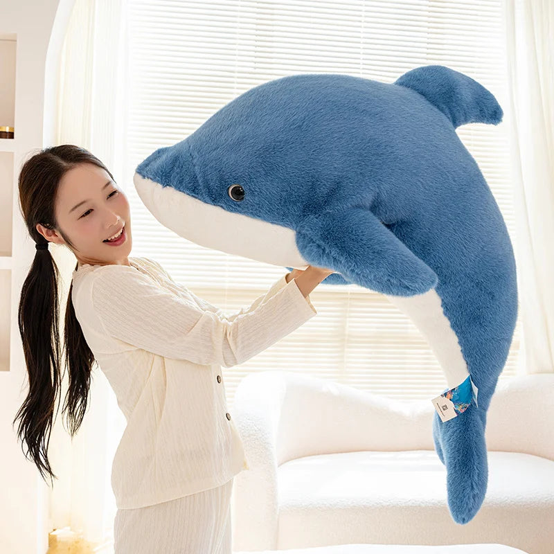 25-105cm Giant Shark Plush Toys Soft Stuffed Baleen Whales Kawaii Ocean Animals Doll Plushies Pillow for Kids Girls Gifts Decor