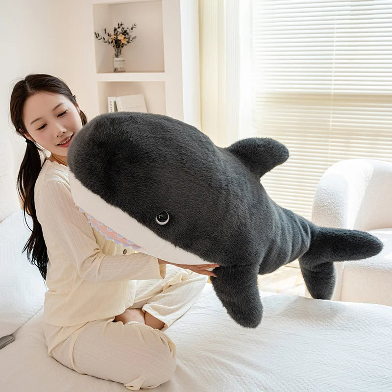 25-105cm Giant Shark Plush Toys Soft Stuffed Baleen Whales Kawaii Ocean Animals Doll Plushies Pillow for Kids Girls Gifts Decor