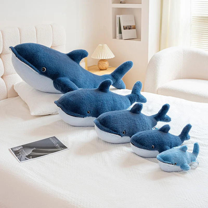 25-105cm Giant Shark Plush Toys Soft Stuffed Baleen Whales Kawaii Ocean Animals Doll Plushies Pillow for Kids Girls Gifts Decor