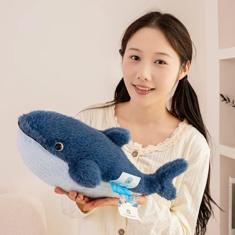 25-105cm Giant Shark Plush Toys Soft Stuffed Baleen Whales Kawaii Ocean Animals Doll Plushies Pillow for Kids Girls Gifts Decor