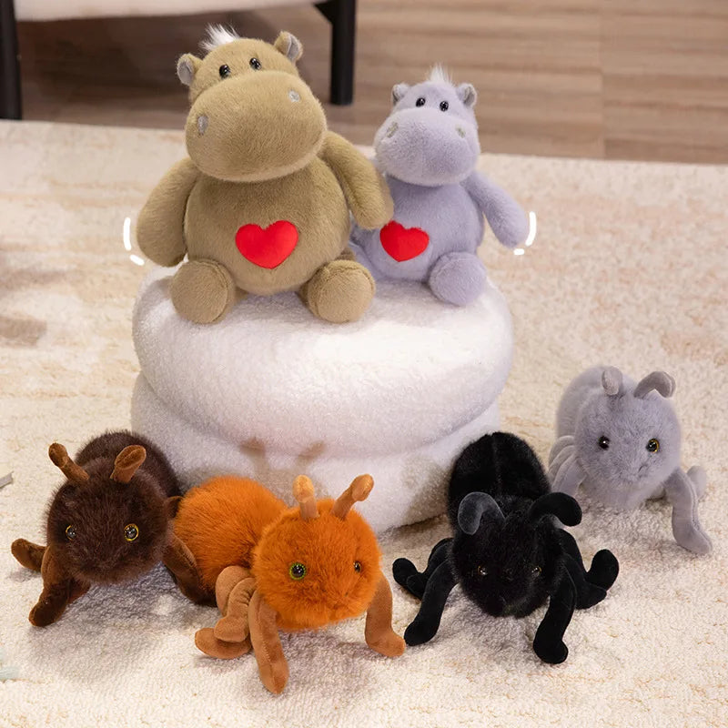 23cm Cute Animal Ant Plush Soft Toy Creative Lifelike Ant Doll Fluffy Pig Monkey Seal Plushies Gift For Girl Boy