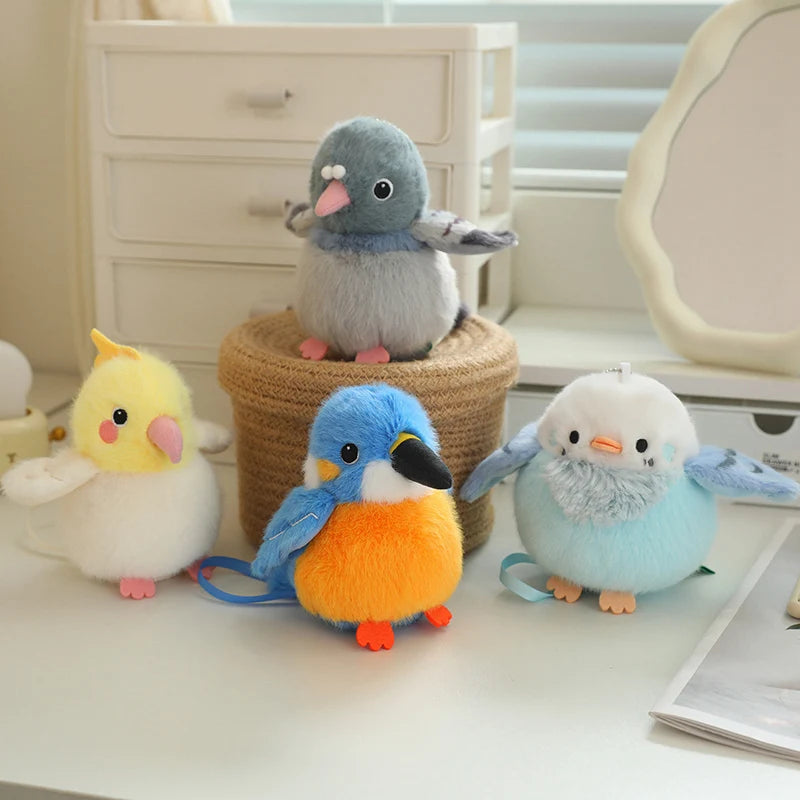 9 Styles Delicate Cute Mini Standing Shoulder Pet Bird Plush Toys Fluffy Pretty Parrot Pigeon Toys Funny Toy/Pendant For Kids