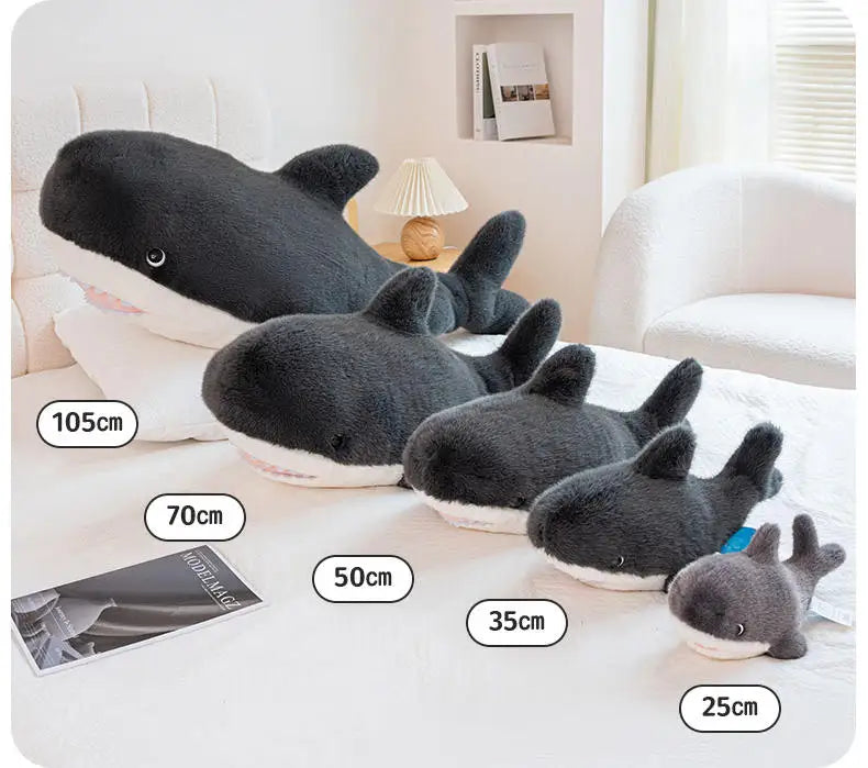 25-105cm Giant Shark Plush Toys Soft Stuffed Baleen Whales Kawaii Ocean Animals Doll Plushies Pillow for Kids Girls Gifts Decor