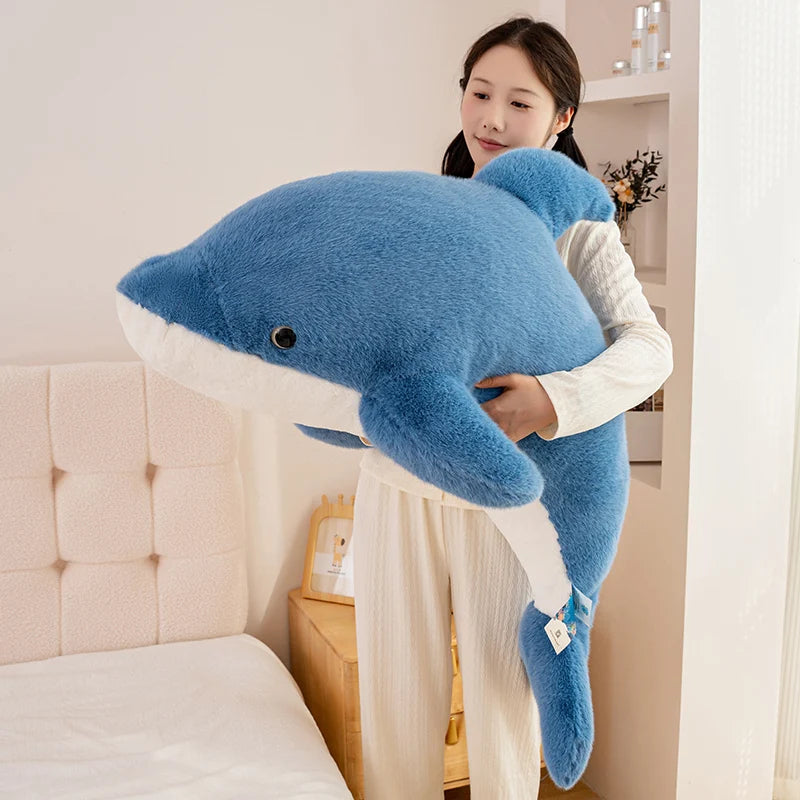 25-105cm Giant Shark Plush Toys Soft Stuffed Baleen Whales Kawaii Ocean Animals Doll Plushies Pillow for Kids Girls Gifts Decor